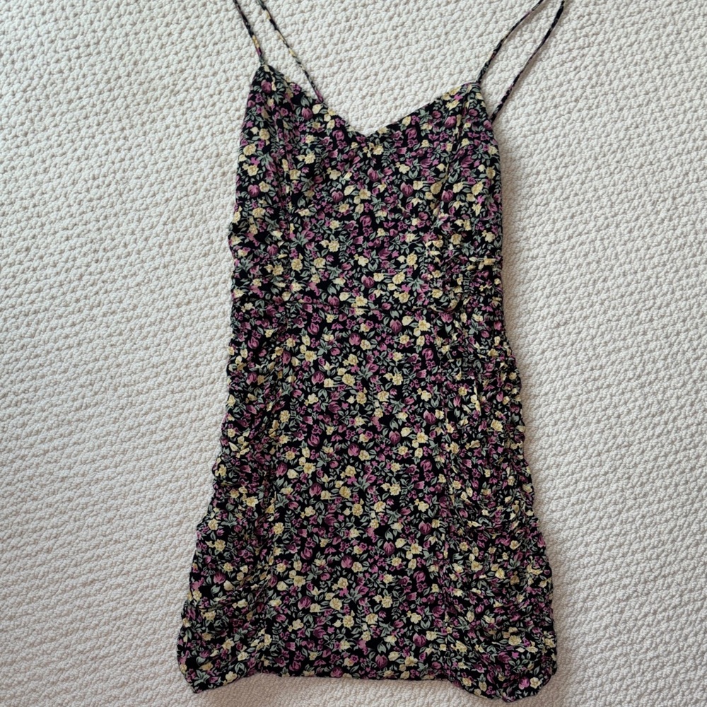 Rowa Bubble Hem Floral Print Dress